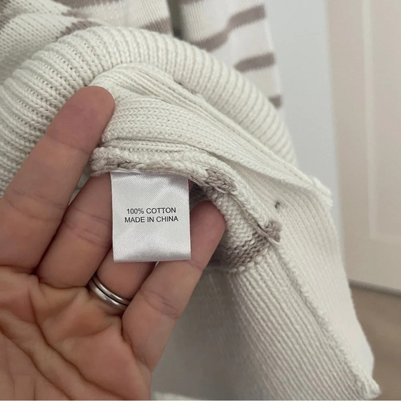 Tuckernuck Striped Sweater Button Sides Cream - Picture 3 of 4